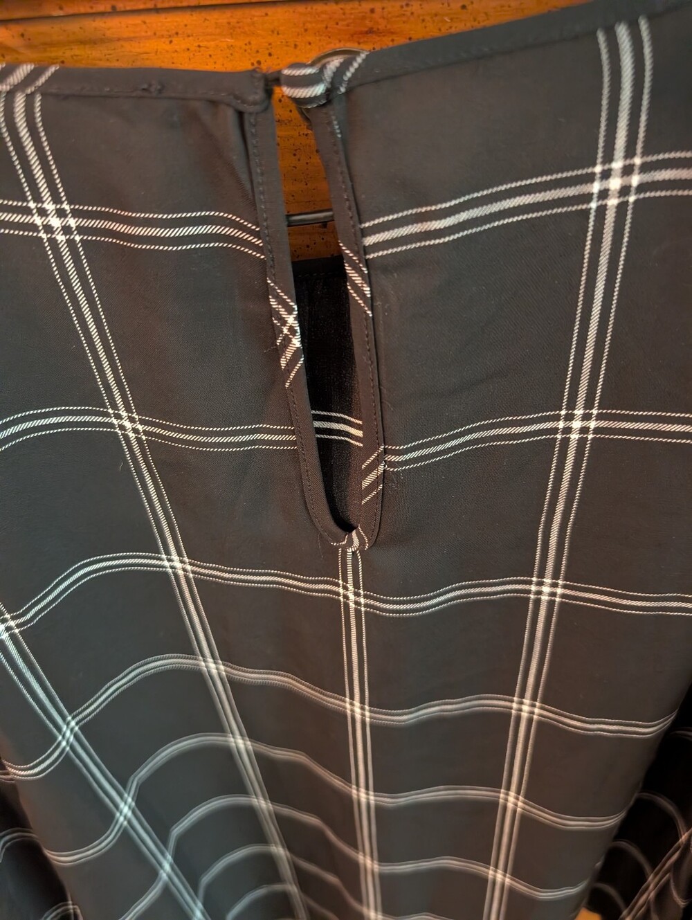 Ladies Windowpane Check Ruffle Shoulder Blouse - Picture 4 of 10